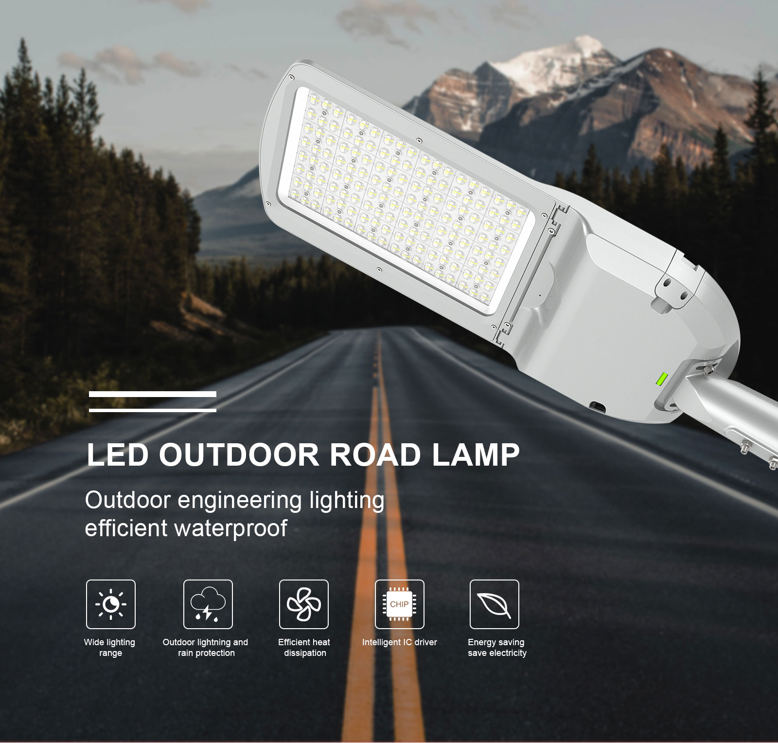 Luz de rua LED de controle inteligente 60W-300W