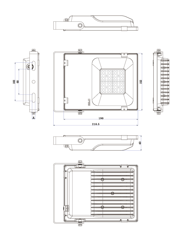 pagguhit para sa 50w flood lighting